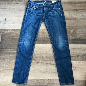 Rag & Bone Low Waist Classic Cut Women Skinny Blue Jeans